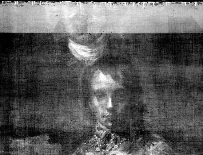 Detail of the digital X-radiograph of Blue boy (after treatment)